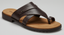Dark Brown Leather Toe-Loop Pam