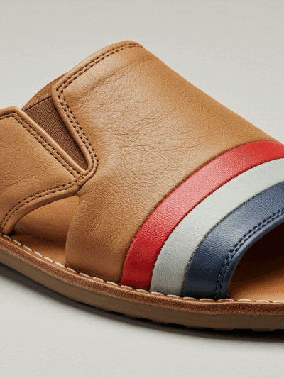 Tricolour Leather Cover Slip-On